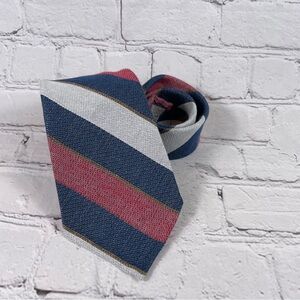 Shibumi Firenze Blue Red White Gold Striped Tie Made in Italy